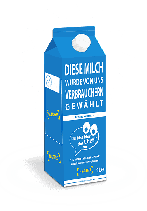 Milch-Packung Du bist hier der Chef! Die Verbrauchermarke